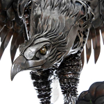Dining Out - American Eagle reclaimed metal sculpture created by Alan Williams Metal Artist 2012 head details