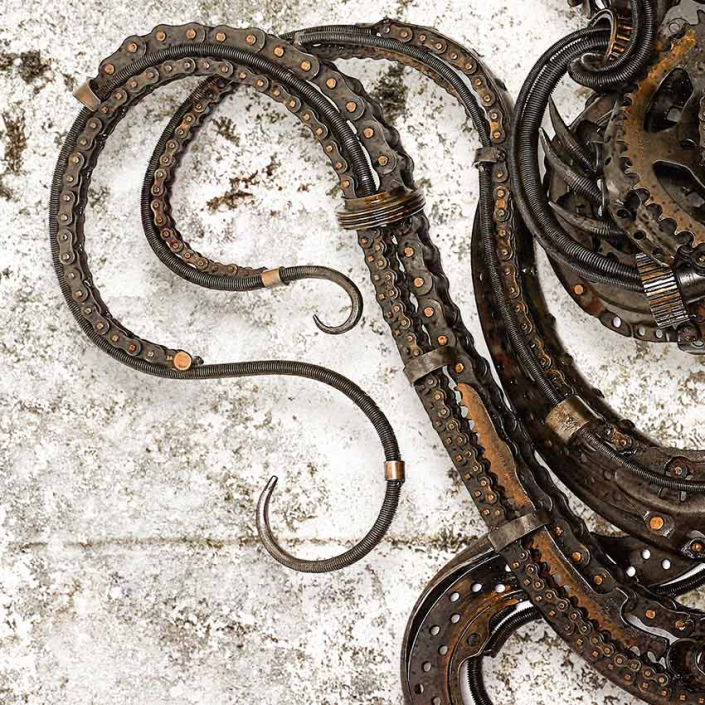 The Battle is Lost, one of Alan Williams Metal Kraken Sculptures 2018