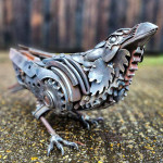 Sheer Sight Raven Metal Sculpture created by Reclaimed metal sculpture Artist Alan Williams 2025