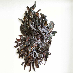 Green Man Sculpture by Metal Artist Alan Williams
