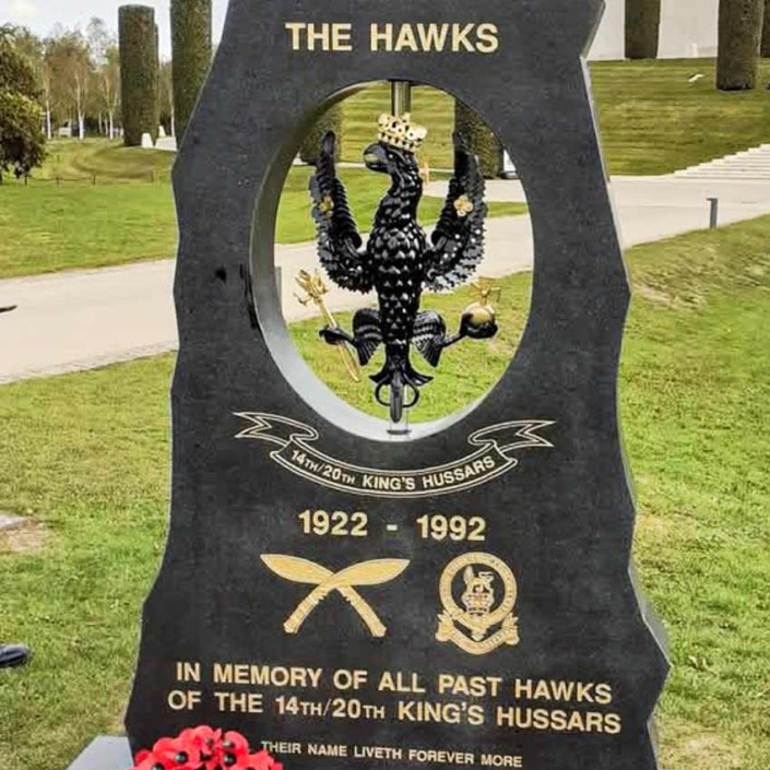 Hawks Memorial metal sculpture created by Alan Williams