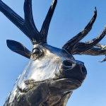 Metal Stag Sculpture by Alan WIlliams, commissioned by Sky Park Farm in Sussex