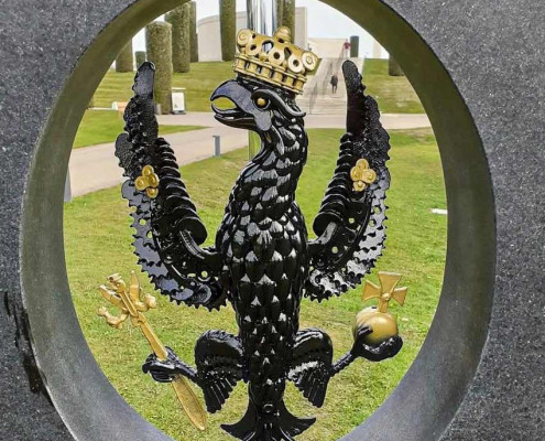 Hawks Memorial metal sculpture created by Alan Williams