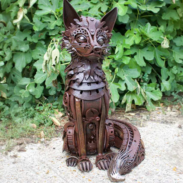Urban Fox Metal Sculpture for private collector made by Alan Williams