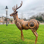 Heritage Stag 2004 - metal sculpture created by artist Alan Williams in Sussex