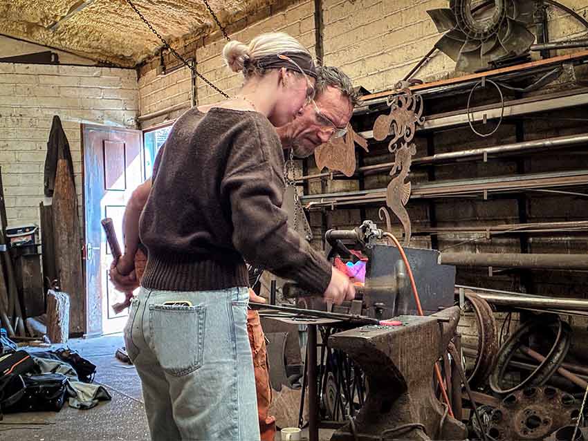 Half day metal art workshops in Henfield, Sussex with metal artist Alan Williams