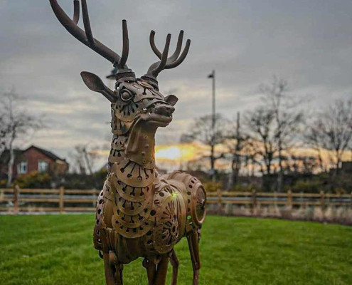 Heritage Stag 2004 - metal sculpture created by artist Alan Williams in Sussex