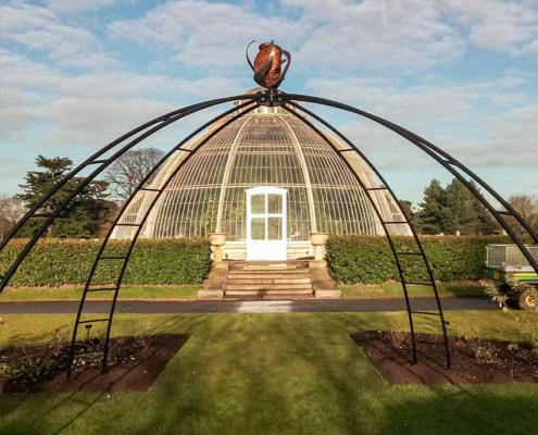 Rose Arch Sculpture in Kew Gardens, London created by metal artist Alan Williams