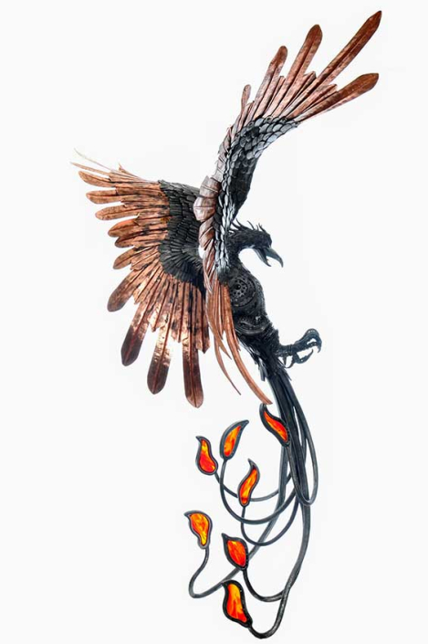 Igor Phoenix Metal Bird by Sculpture Artist Alan Williams, Henfield, Sussex 2018