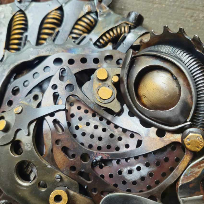 Scorpionfish Metal sculpture made by Alan Williams from reclaimed metal objects 2026