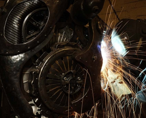 Scania Commission metal sculpture Heart of the Company 2020 by Alan Williams