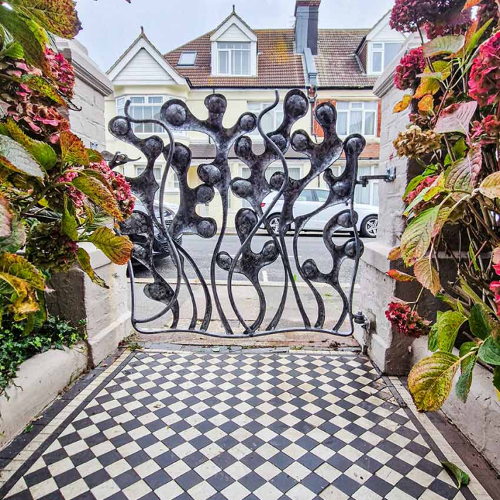Bladderwrack Gate architectural sculpture commission created by Alan Williams Metal Sculpture Artist