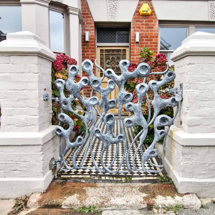 Bladderwrack Gate architectural sculpture commission created by Alan Williams Metal Sculpture Artist