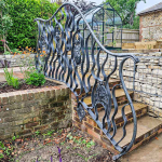 Bug Handrail Architectural garden sculpture created by Metal Sculpture Artist Alan Williams 2024