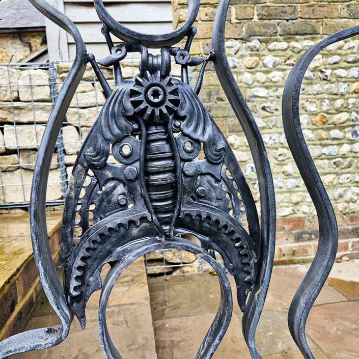Bug Handrail Architectural garden sculpture created by Metal Sculpture Artist Alan Williams 2024